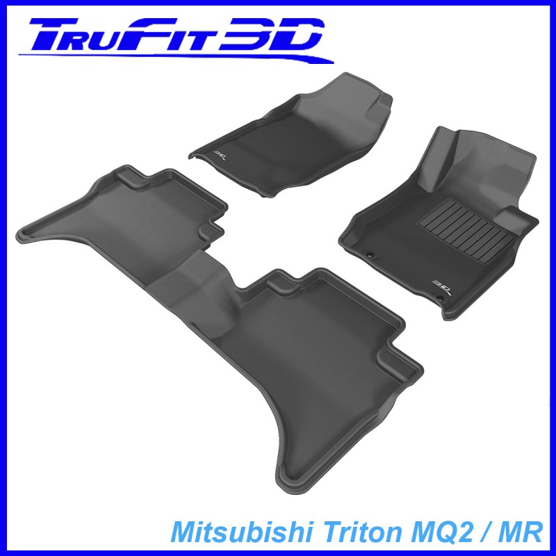 Mitsubishi Triton Dual Cab MQ2 - MR 2017 - 2024 Front & Rear 3D Kagu Rubber Mats