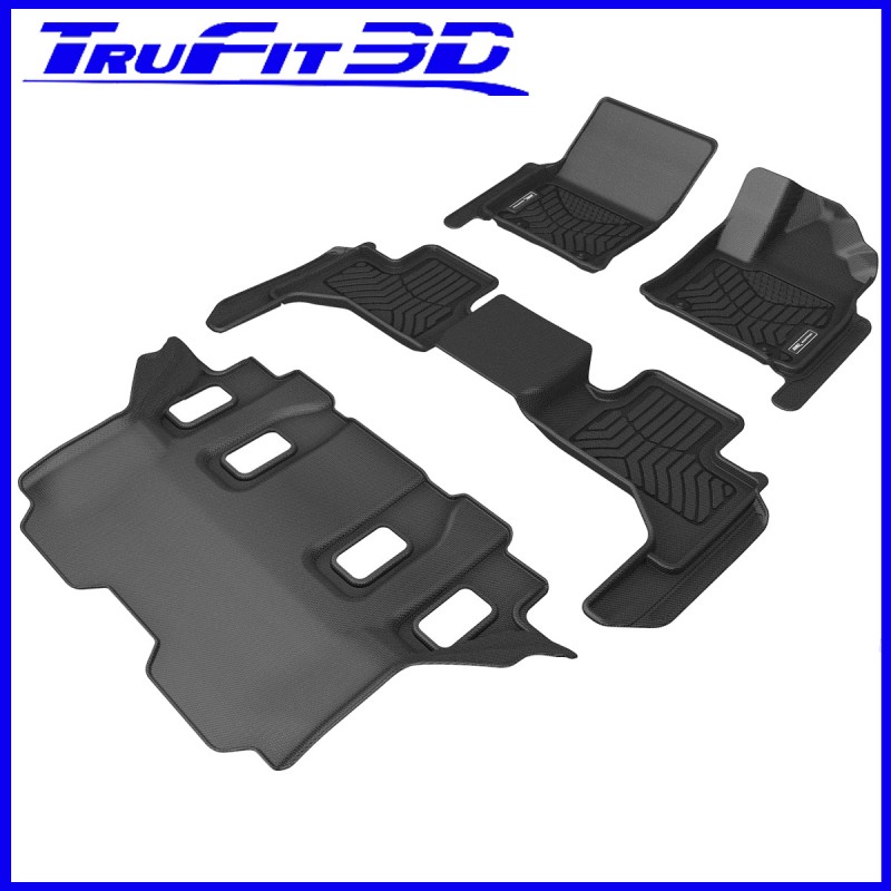 Toyota Land Cruiser 300 2021 - Onwards [3 ROWS] Maxtrac 3D Rubber Mats - Black