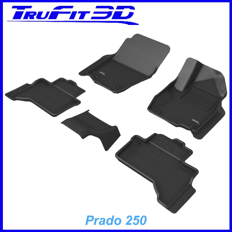 Toyota Prado 250 2024 - Onwards Front & Rear Kagu 3D Rubber Mats - Black